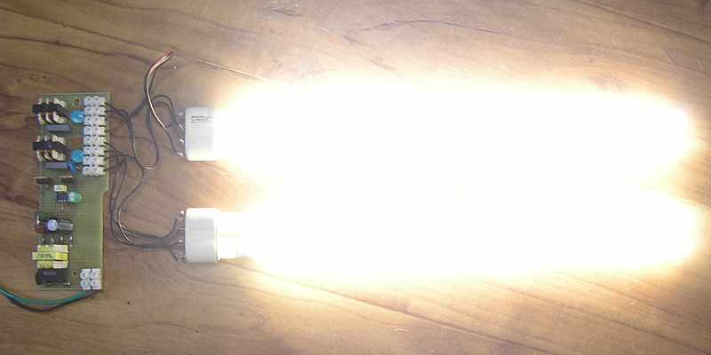 testing the homemade electronic ballast